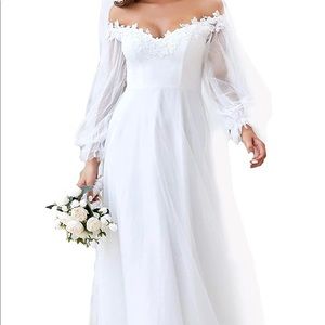 Wedding dress white formal gown